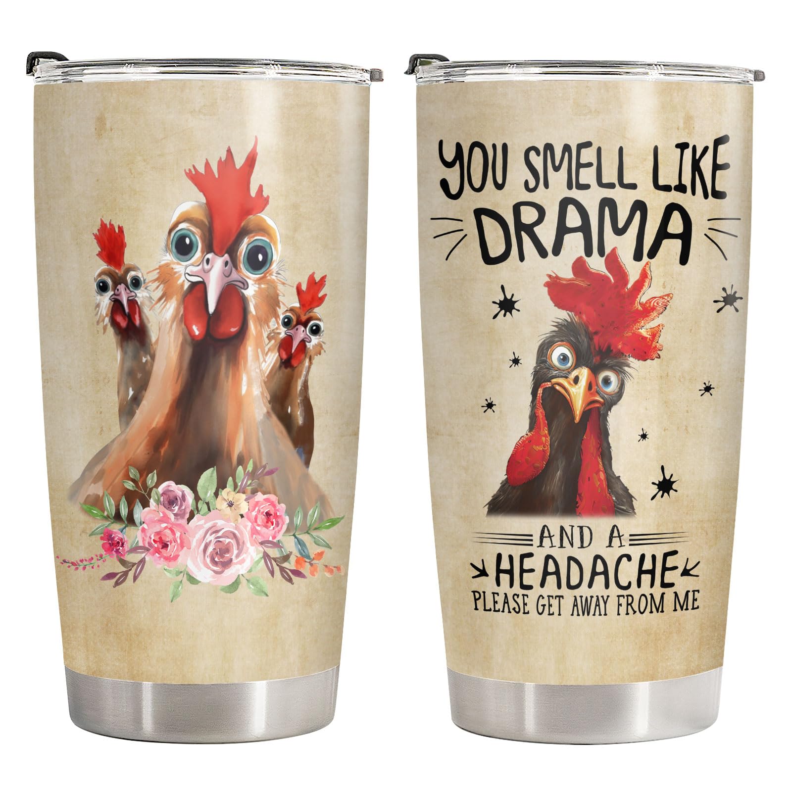 34HD Funny Black Cat Tumbler with Lid, 20oz Stainless Steel Vacuum Insulated Everything Is Fine Cup, Cat Lover Gifts for Women Birthday Mothers Day Halloween Christmas