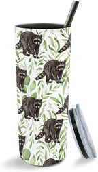 Raccoon Realistic Animal Tumbler, 20oz Insulated Stainless Steel Tumbler with Lid, Raccoon Themed Gifts Coffee Travel Mug Cup for Hot and Cold Drinks