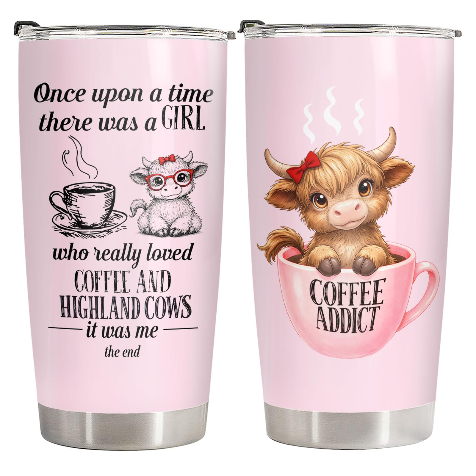 34HD Funny Black Cat Tumbler with Lid, 20oz Stainless Steel Vacuum Insulated Everything Is Fine Cup, Cat Lover Gifts for Women Birthday Mothers Day Halloween Christmas