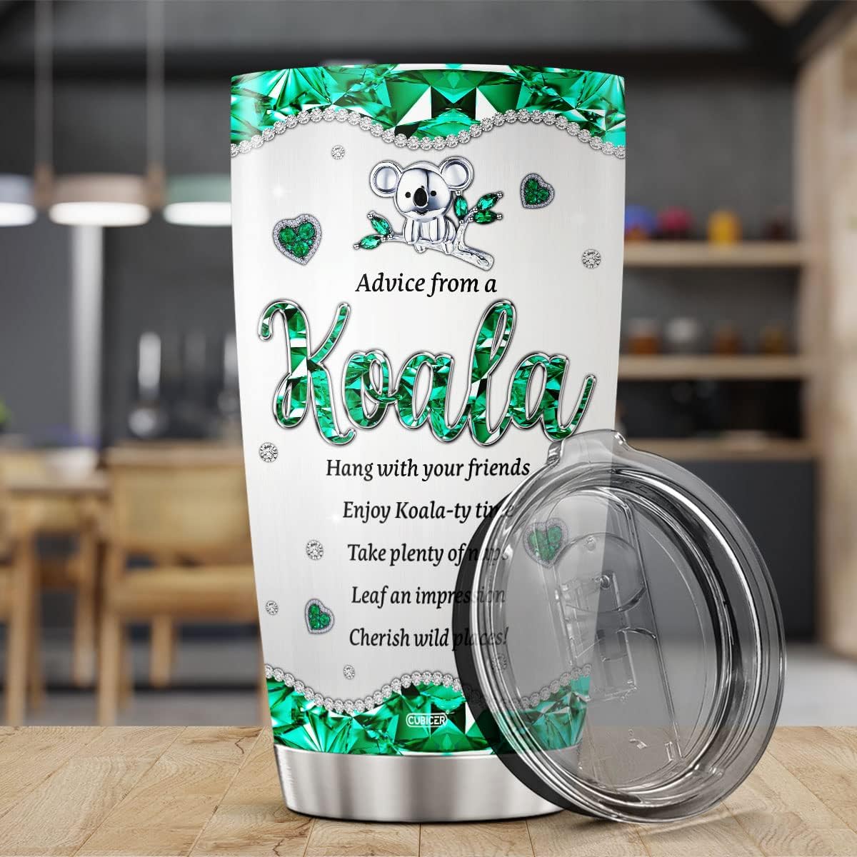 CUBICER Koala Bear Jewelry Style Coffee Tumblers Cute Koala Mugs Insulated Mug Cup Double Wall Tumbler Gifts For Girls Women Christmas Birthday Holiday Large 20 Oz Home Travel