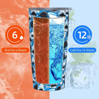 Angry Shark Tumbler, Blue Sharks 20oz Stainless Steel Insulated Travel Tumblers,Travel Coffee Mug with Lid and Straw Cups Gifts for Women Men