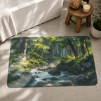 Anime Forest Bath Rug Quick Dry Super Absorbent Non Slip Vibrant Nature Decor