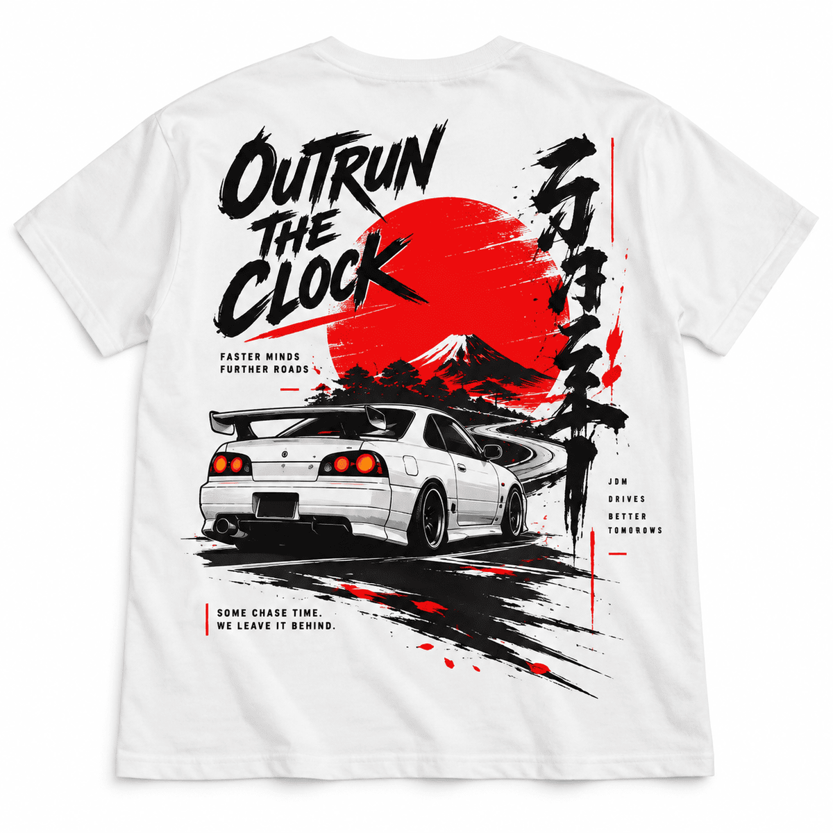 Outrun the Clock JDM Night Racing Japanese Car Men's Graphic T-Shirt