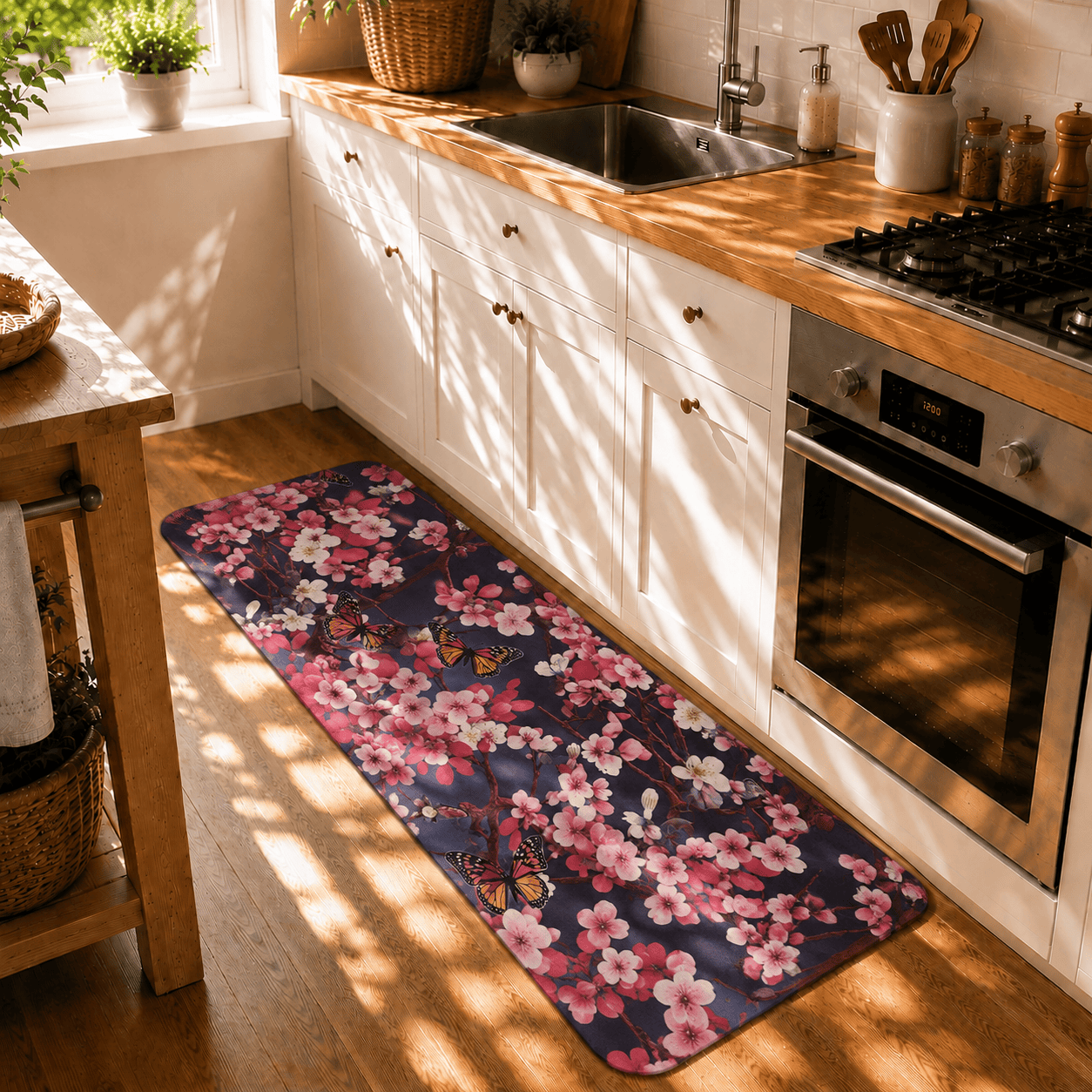 Japanese Koi Door Mat Quick Dry Super Absorbent Non Slip Fish Pattern