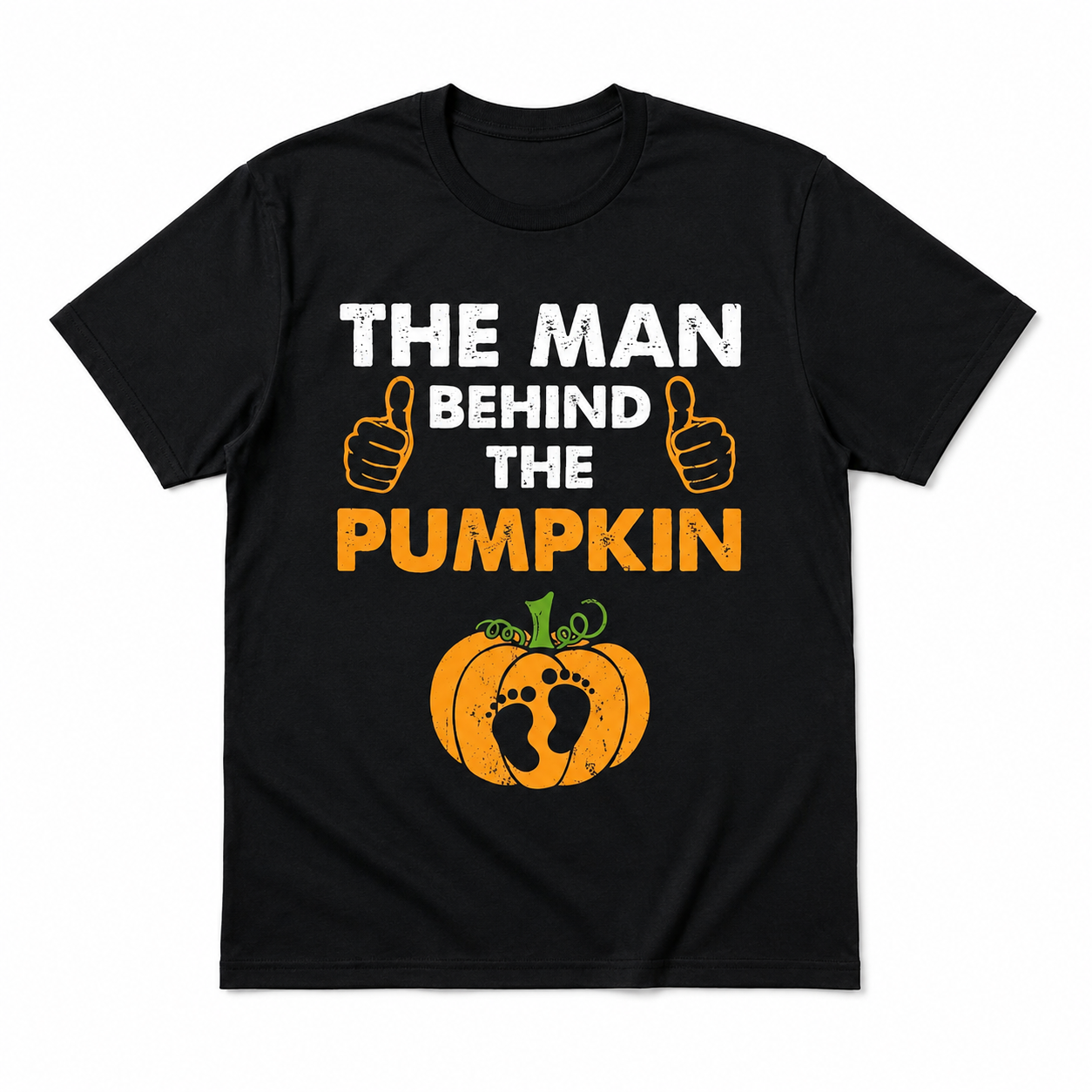 The Man Behind the Pumpkin Funny Dad Pregnancy Halloween Men's T-Shirt