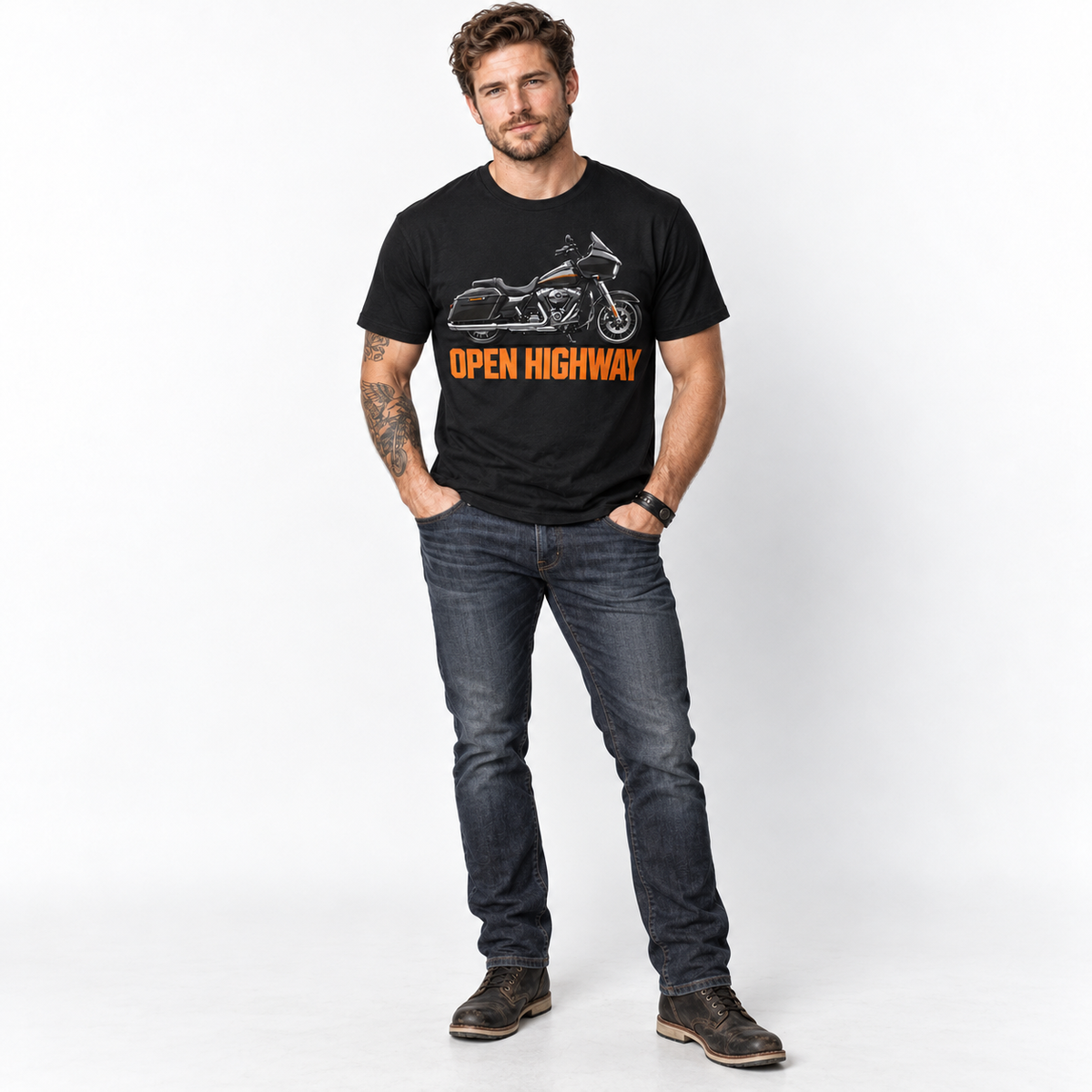 Road Glide Touring Motorcycle Biker Men's Graphic T-Shirt