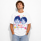 Best Friends Graphic T-Shirt Retro Funny Friendship Tee for Men