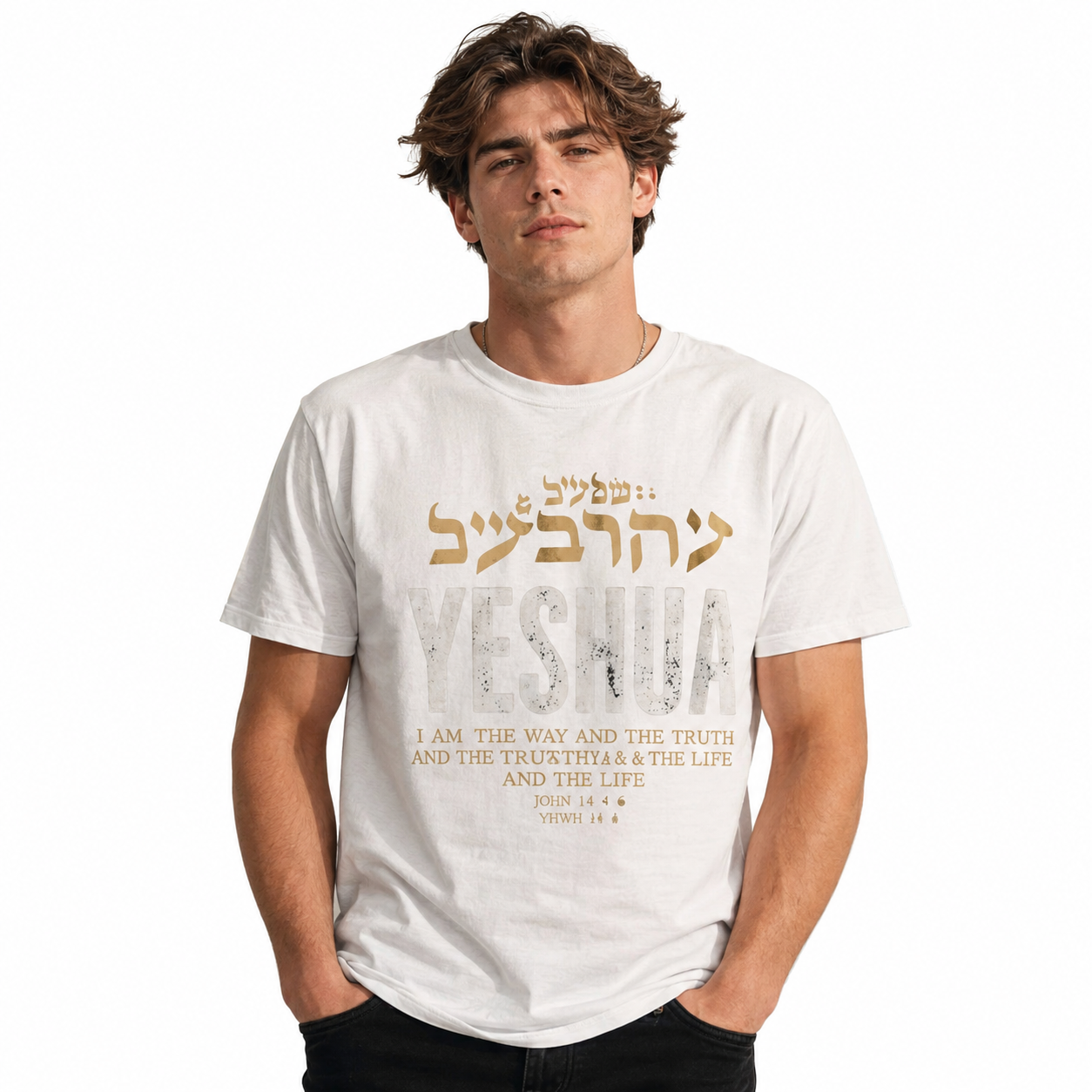 Jesus The Way The Truth The Life Christian Faith Men's T-Shirt John 14:6