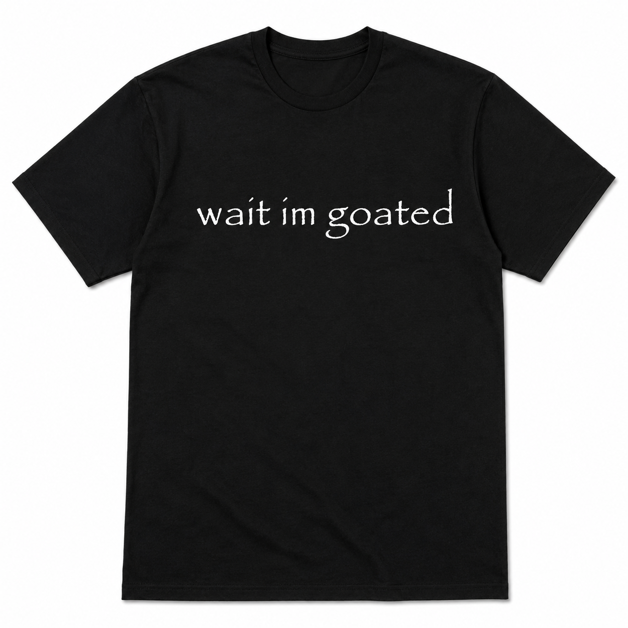 Men's Wait I'm Goated Graphic T-Shirt Funny Minimalist Casual Tee