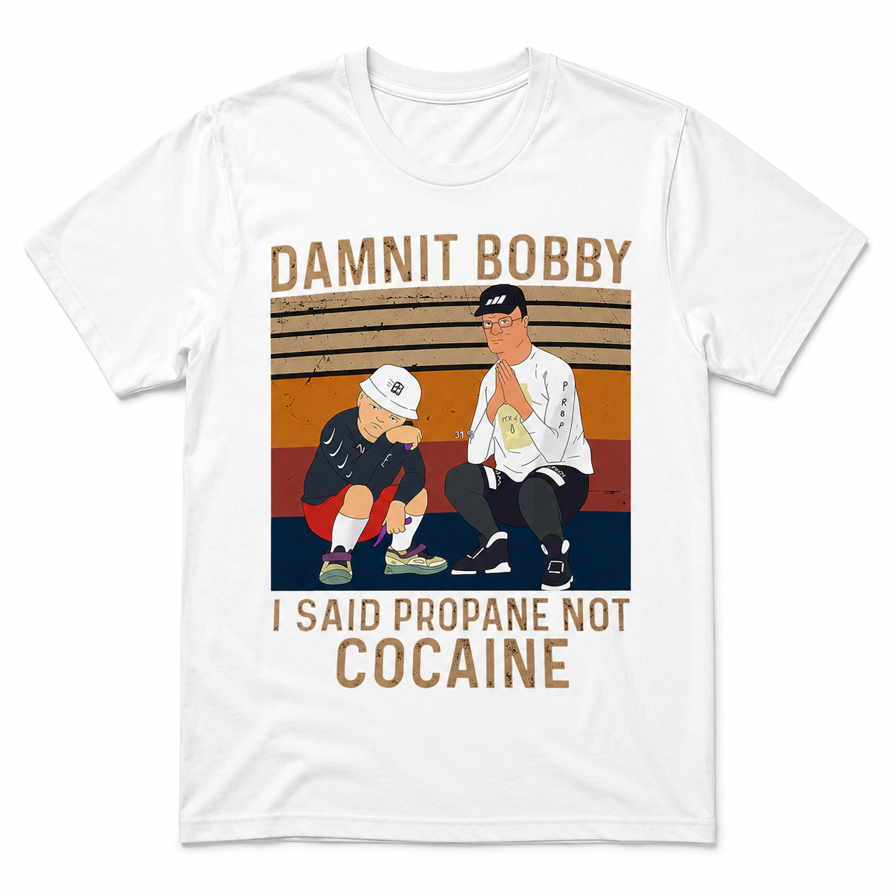 Men's Funny Retro Cartoon Graphic T-Shirt Vintage Humor Tee