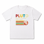 Men's Pluto Never Forget Graphic T-Shirt Funny Space Retro Planet Tee