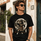 Samurai Cat Ninja Japanese Katana Tokyo Aesthetic Graphic Unisex T-Shirt