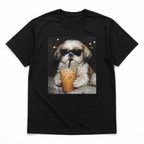 Funny Cool Shih Tzu Iced Coffee Graphic T-Shirt Dog Lover Casual Street Tee
