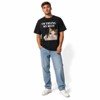 Funny I'm Trying My Best Crying Cat Meme Graphic T-Shirt for Men