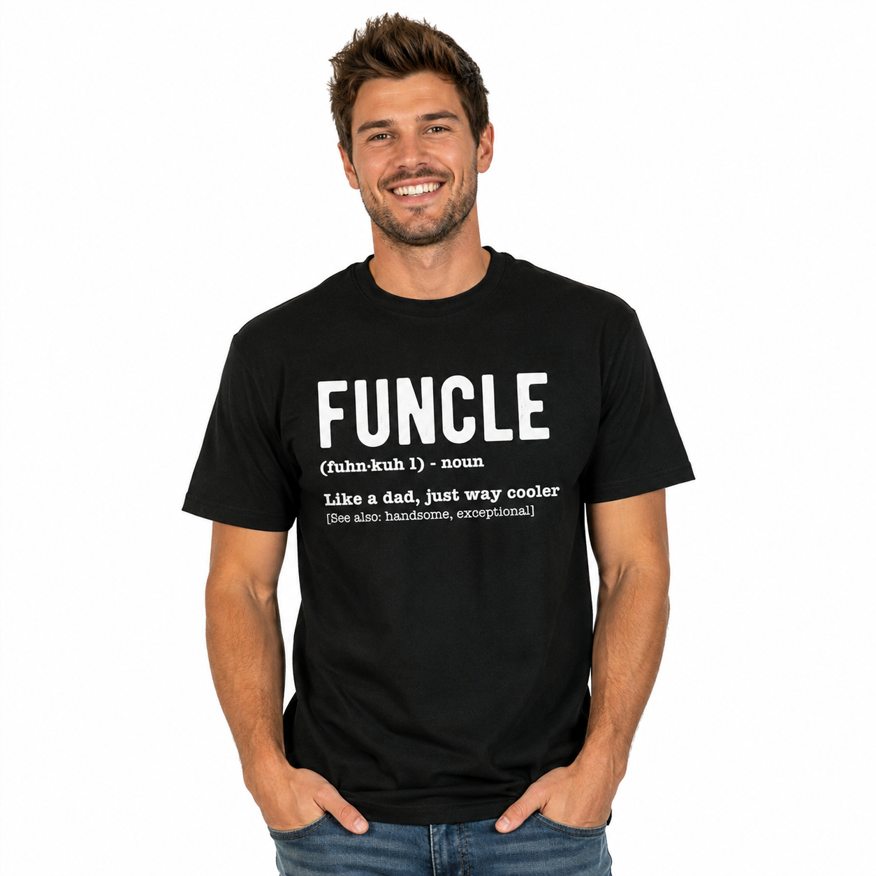 FUNCLE Funny Uncle Definition Graphic T-Shirt Cool Family Gift for Men