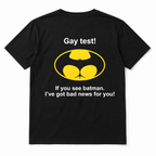 Funny Gay Test Bat Symbol Optical Illusion Joke Men's T-Shirt