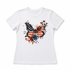 Patriotic Butterfly Floral Graphic Tee - USA Flag Wings Aesthetic T-Shirt