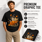 Cute Cats Pumpkin Witch Halloween Kitten Spooky Fall Graphic Men's T-Shirt