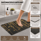 Bamboo Forest Entryway Mat Quick Dry Super Absorbent Non Slip Nature Decor