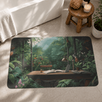 Green Rainforest Kitchen Mat Quick Dry Super Absorbent Non Slip Anime Lofi Decor