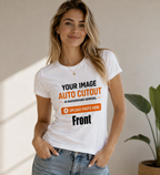 Women’s Custom Photo T-Shirt – Personalized Image, Text or Logo Short Sleeve Tee