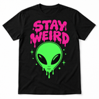 Stay Weird Neon Alien Retro Funny Men's Graphic T-Shirt