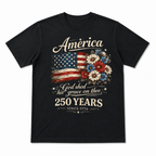 America 250 Years Floral Flag USA 250th Anniversary Patriotic T-Shirt