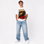 Men's Funny Skeleton Biker Graphic T-Shirt Vintage Motorcycle Tee