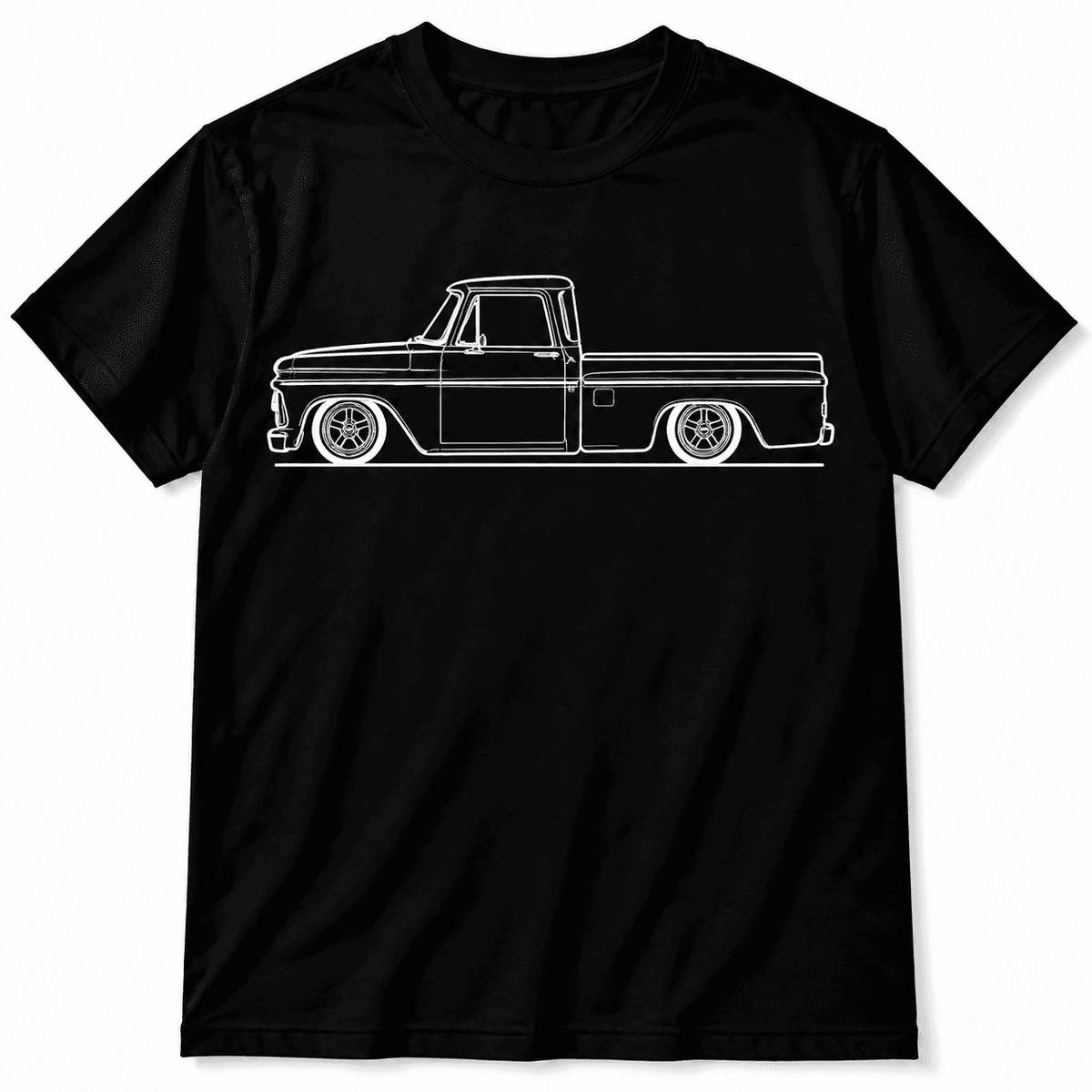 Classic Lowered Pickup Truck Outline Men's Graphic T-Shirt