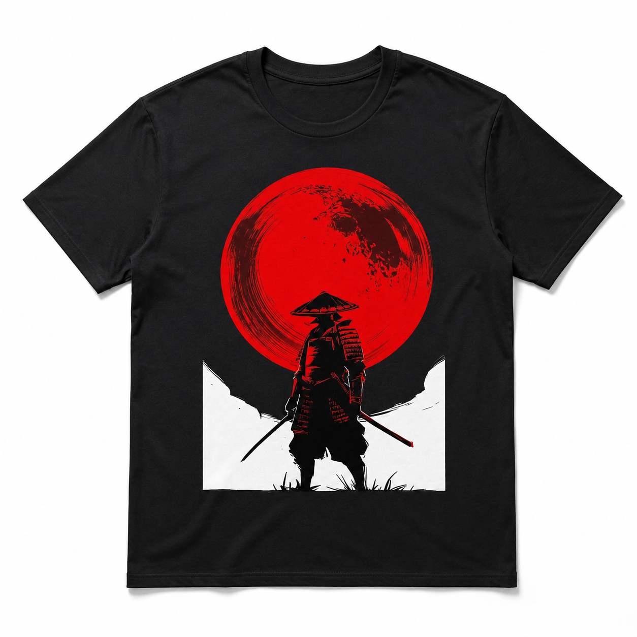 Retro Japanese Samurai Warrior Graphic T-Shirt Vintage Japan Art Tee