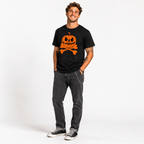Halloween Pumpkin Skull Crossbones Jack O Lantern Spooky Graphic Men's T-Shirt