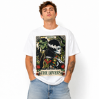 Men's Gothic Monster Lovers Graphic T-Shirt Vintage Horror Tee