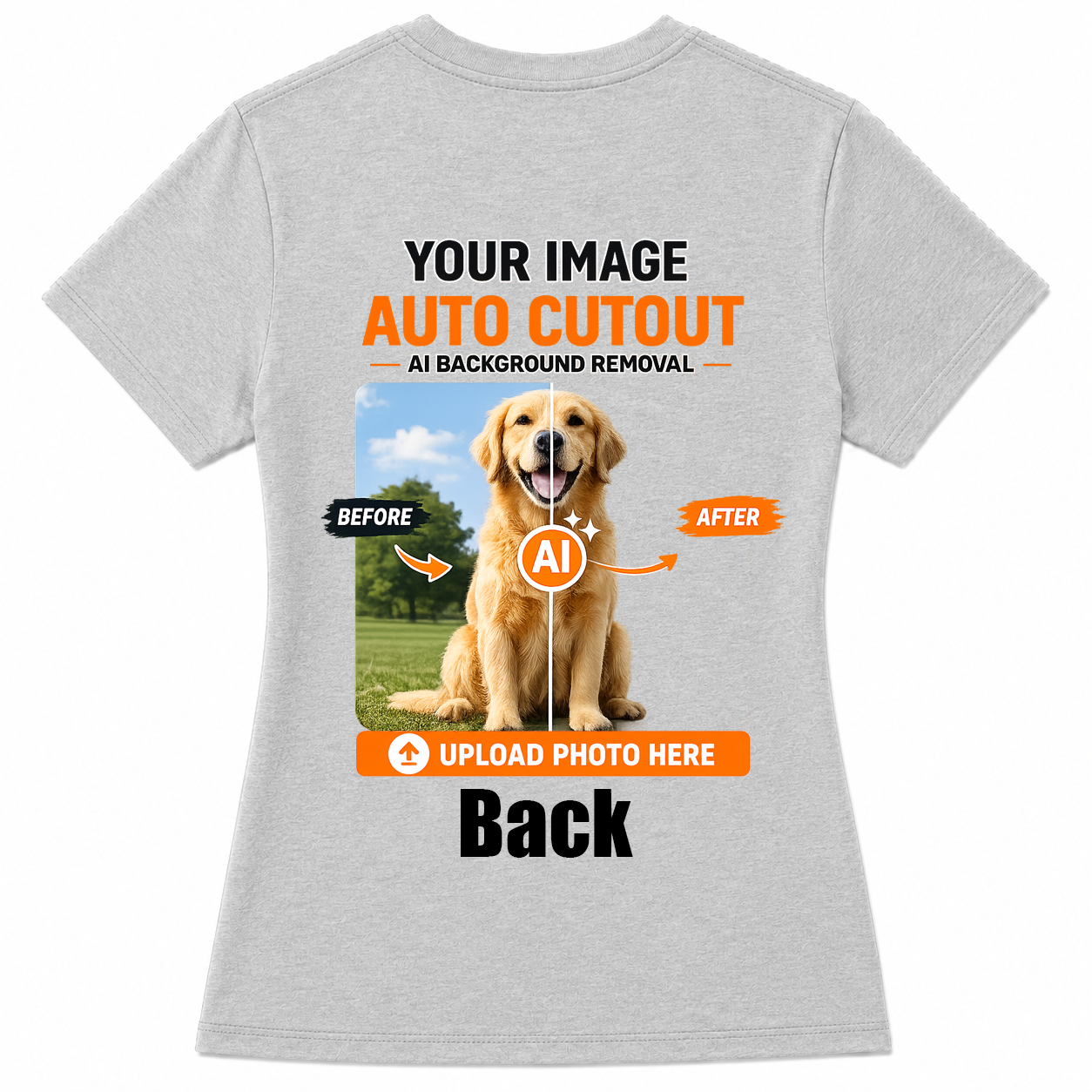 AI Background Remove Custom Women T-Shirt – Design Your Own Personalized Shirt