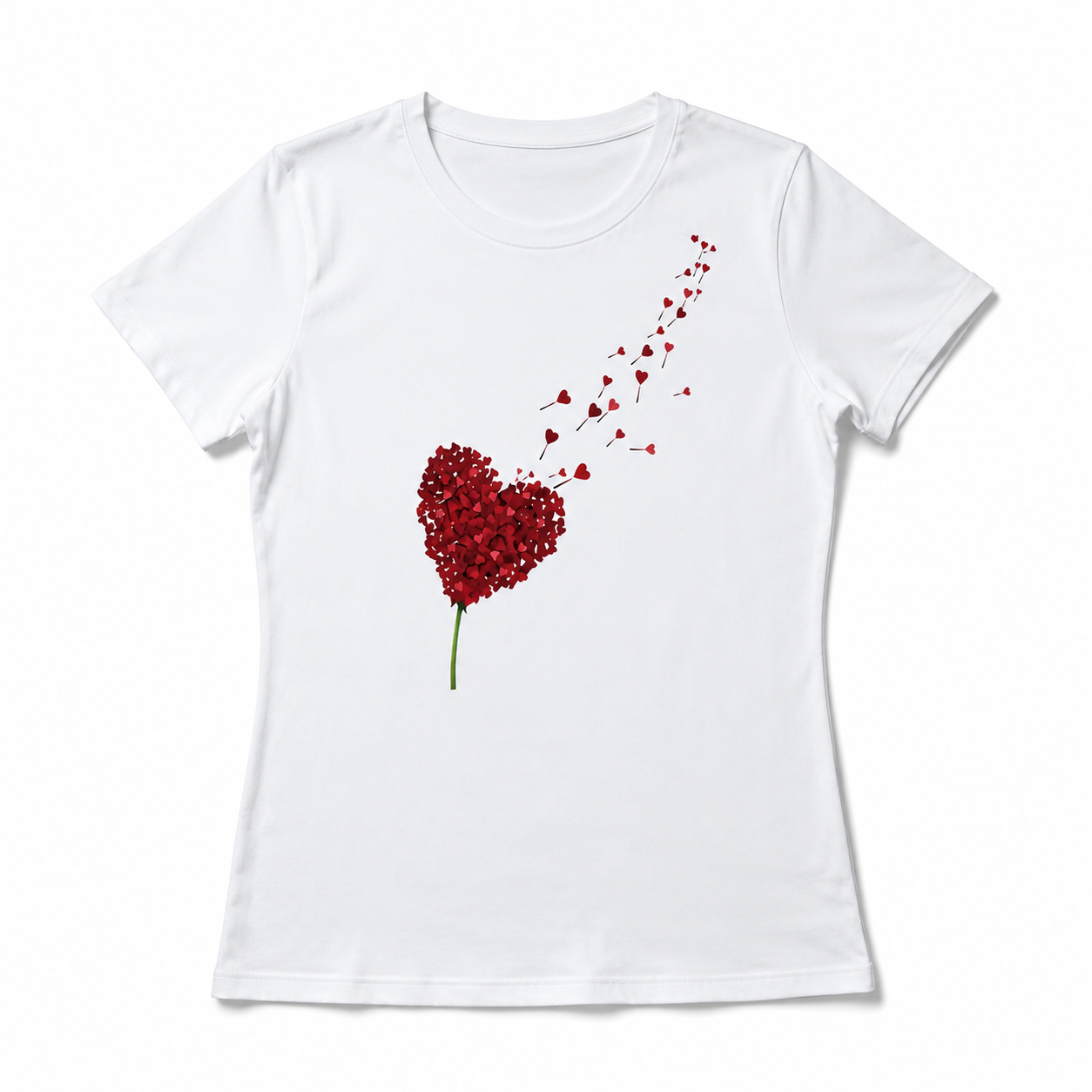 Women's Heart Bird Graphic T-Shirt Cute Nature Casual Summer Tee Top