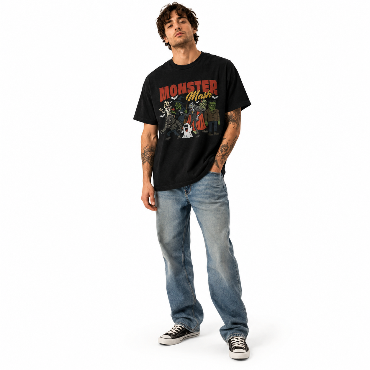 Monster Mash Classic Horror Monsters Halloween Graphic Men's T-Shirt
