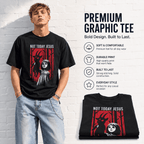 Not Today Jesus Creepy Girl Demon Funny Halloween Horror Men's T-Shirt