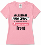 Women’s Custom Photo T-Shirt – Personalized Image, Text or Logo Short Sleeve Tee