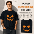 Scary Pumpkin Face Jack O Lantern Halloween Spooky Graphic Men's T-Shirt