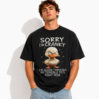 Funny Cranky Duck Graphic T-Shirt Vintage Humor Tee for Men