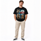 Funny Space Raccoon Soda Graphic T-Shirt Men’s Cosmic Animal Tee