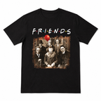 Horror Friends Graphic T-Shirt Funny Scary Clown Casual Black Streetwear Tee