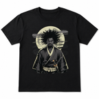 Afro Samurai Warrior Katana Vintage Japanese Graphic T Shirt Streetwear Tee