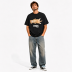 Funny Eepy Sleeping Cat Graphic T-Shirt Cute Meme Tee for Men