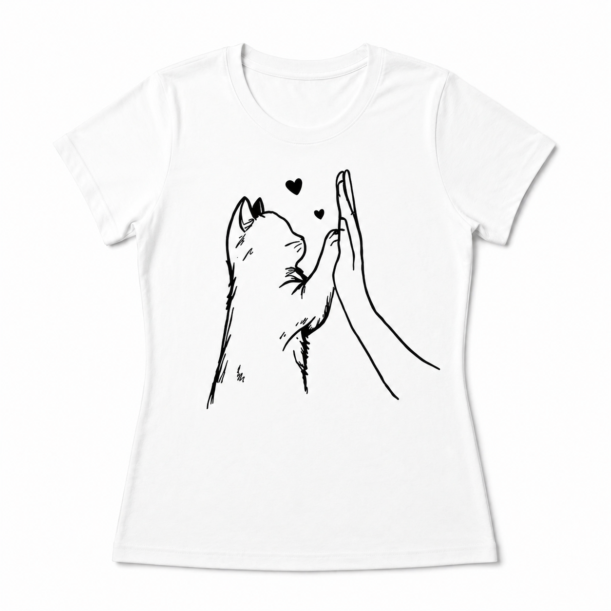 Women's Cat Paw Graphic T-Shirt Cute Pet Lover Casual Crew Neck Short Sleeve Tee