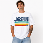 Men's Jesus King Retro Graphic T-Shirt Vintage Christian Faith Tee