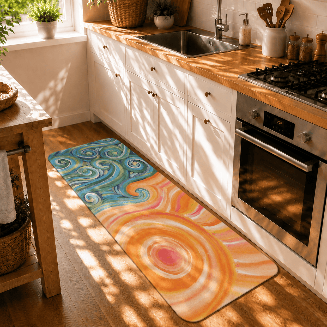 Sun and Sea Floor Mat Quick Dry Super Absorbent Non Slip Summer Coastal Decor