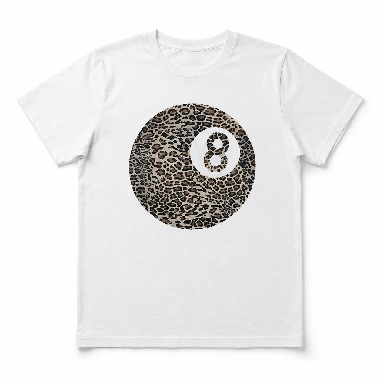 Leopard Print 8 Ball Retro Billiards Graphic Men's T-Shirt