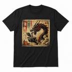 Japanese Dragon Ramen T-Shirt Vintage Anime Food Graphic Streetwear Tee