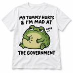 My Tummy Hurts Mad at the Government Funny Frog Men's Graphic T-Shirt