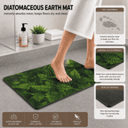 Vibrant Fern Door Mat Quick Dry Super Absorbent Non Slip Botanical Decor